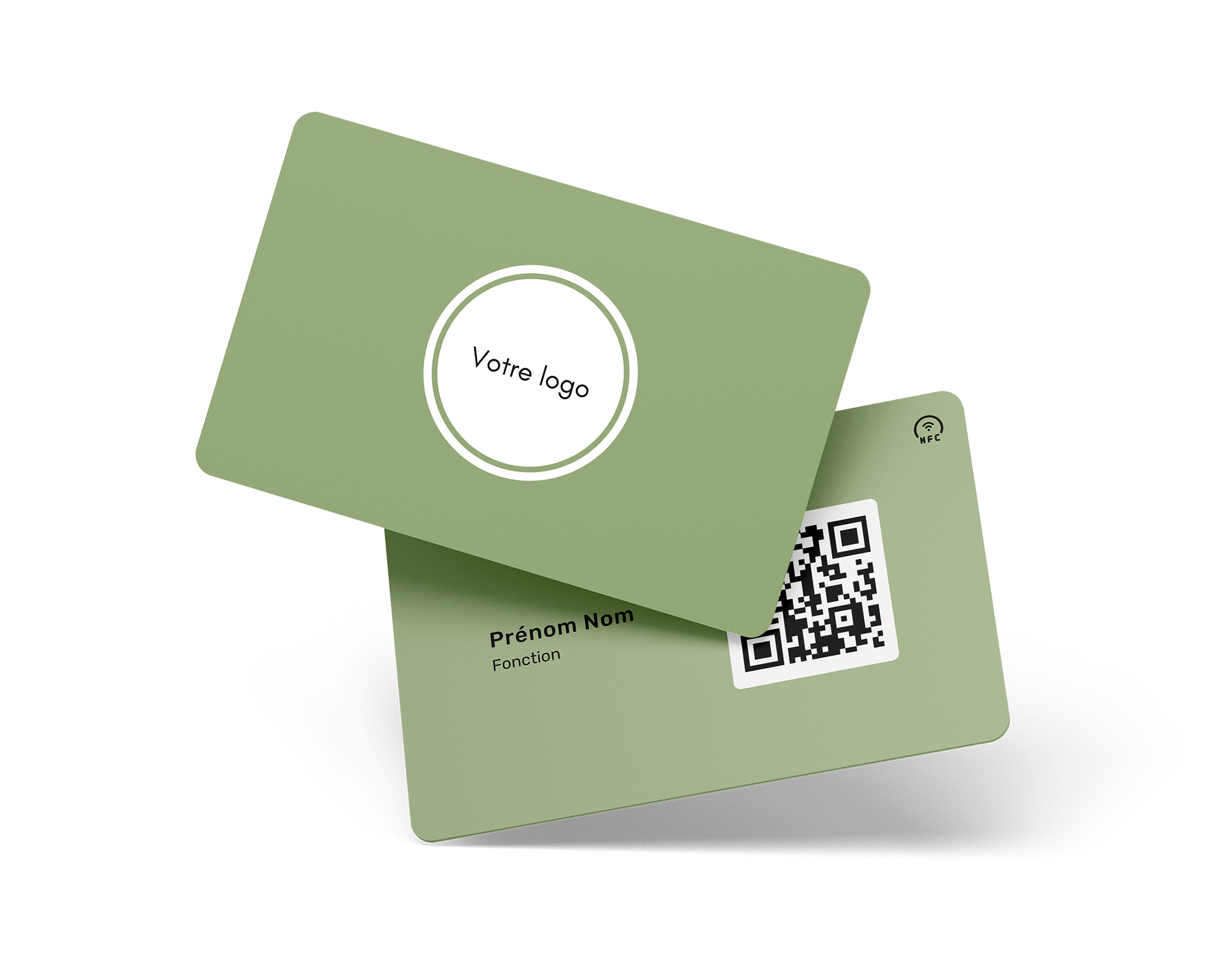 Mockup de la carte de visite NFC personnalisable.