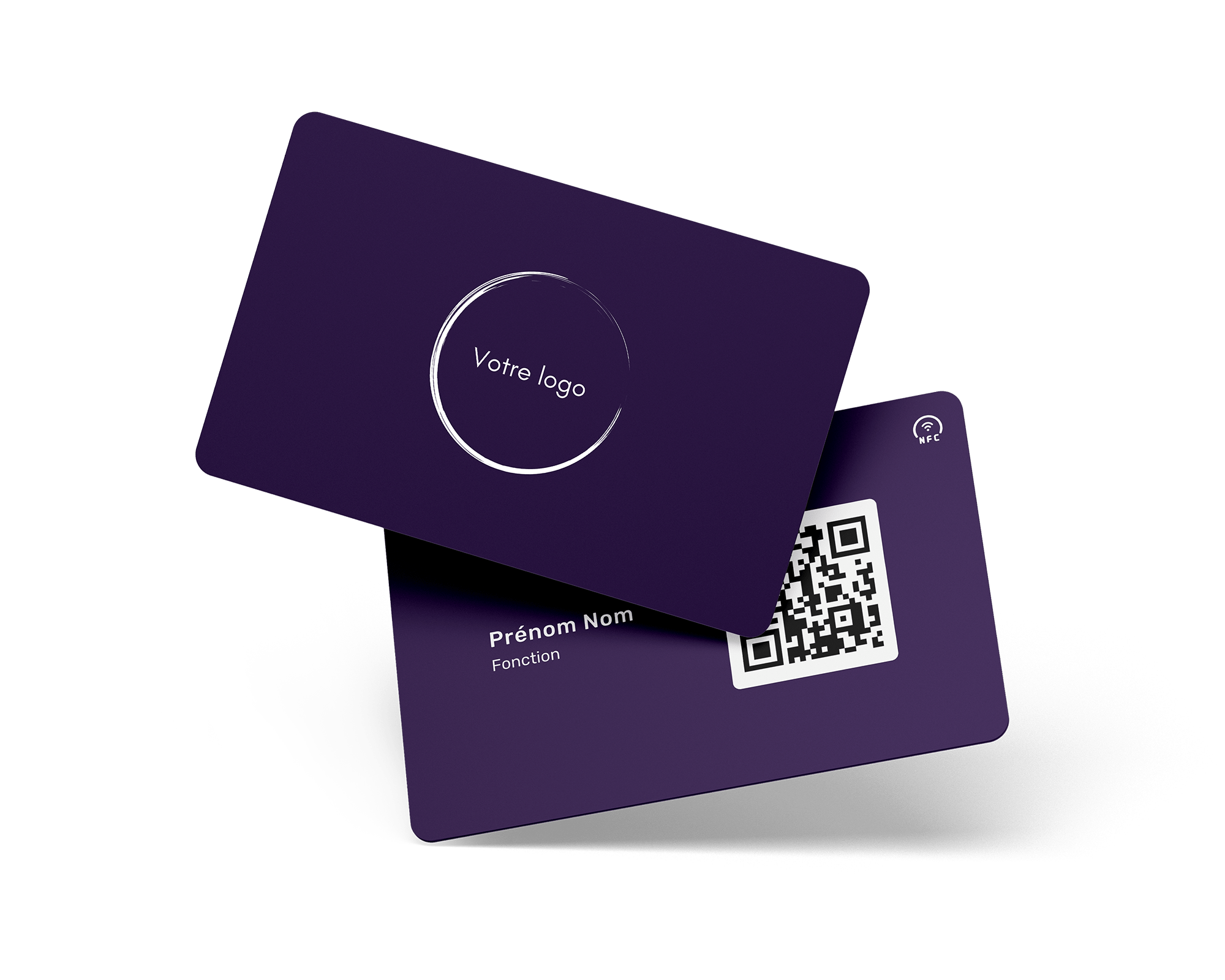 Mockup de la carte de visite NFC personnalisable.