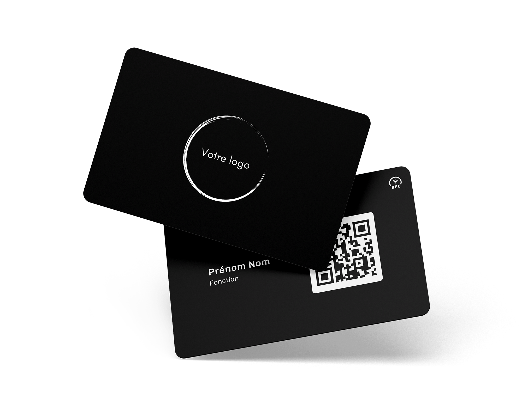 Mockup de la carte de visite NFC personnalisable.