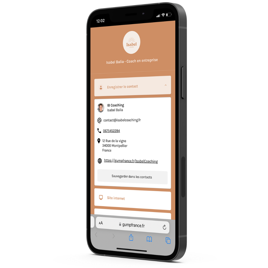Mockup multi-liens de la carte de visite sans contact.