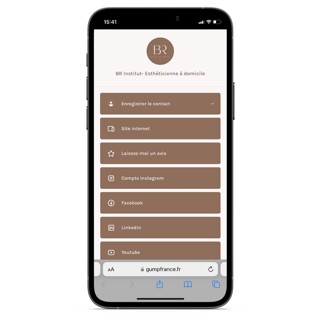 Mockup multi-liens de la carte de visite sans contact.