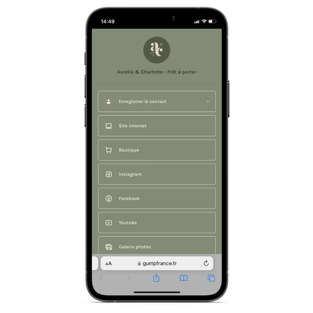 Mockup multi-liens de la carte de visite sans contact.