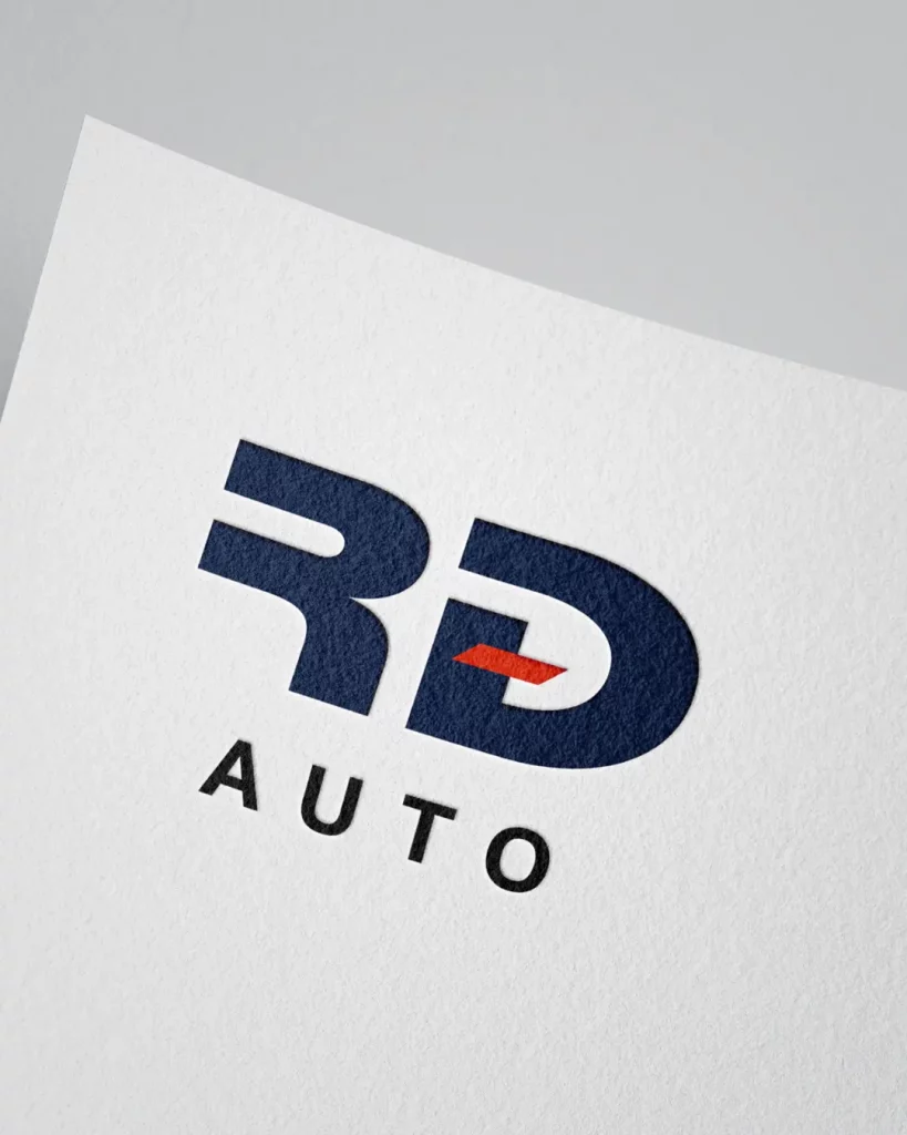 Mockup du logo pour RD Auto.
