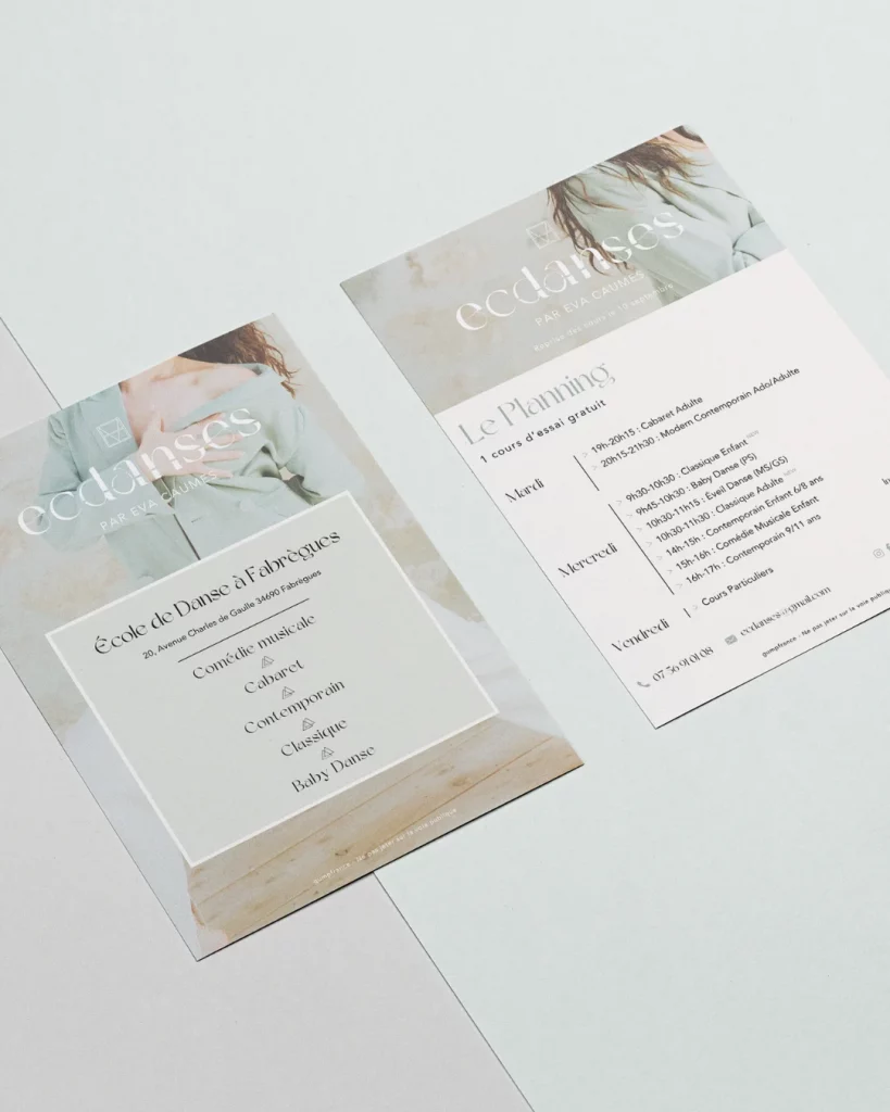 Mockup du flyer pour EC Danses.