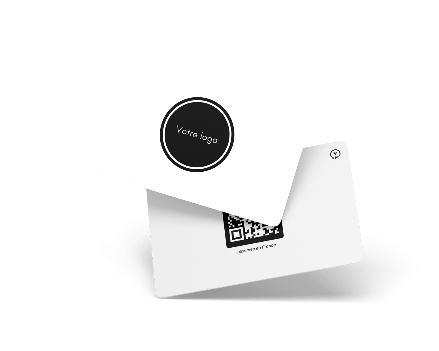 Mockup de carte de visite NFC blanche.