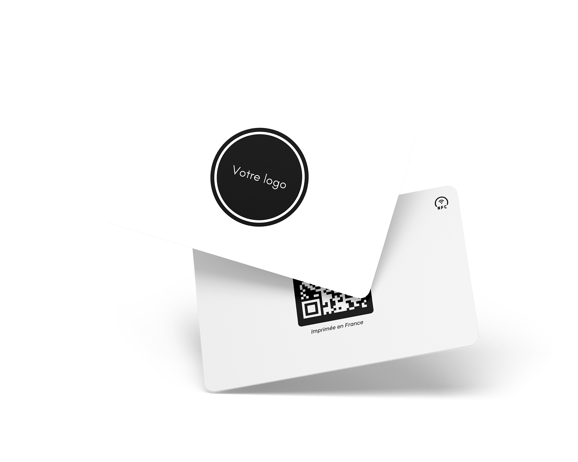 Mockup de carte de visite NFC blanche.