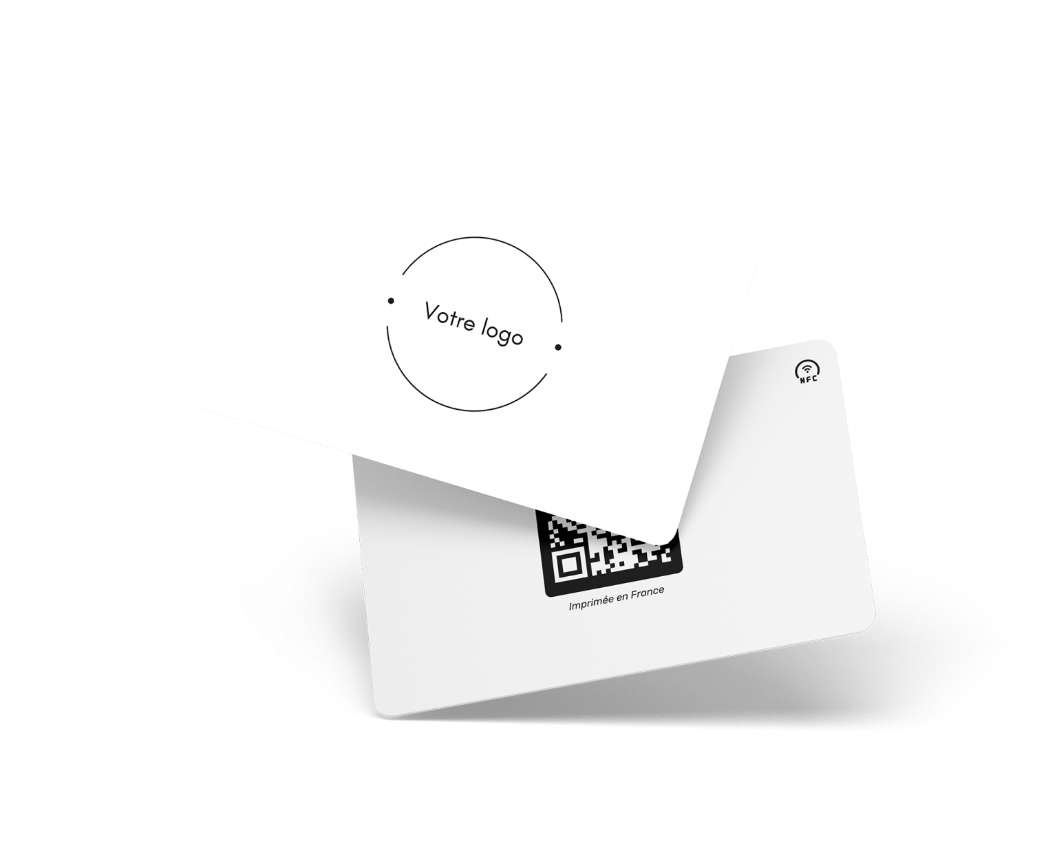 Mockup de carte de visite NFC blanche.