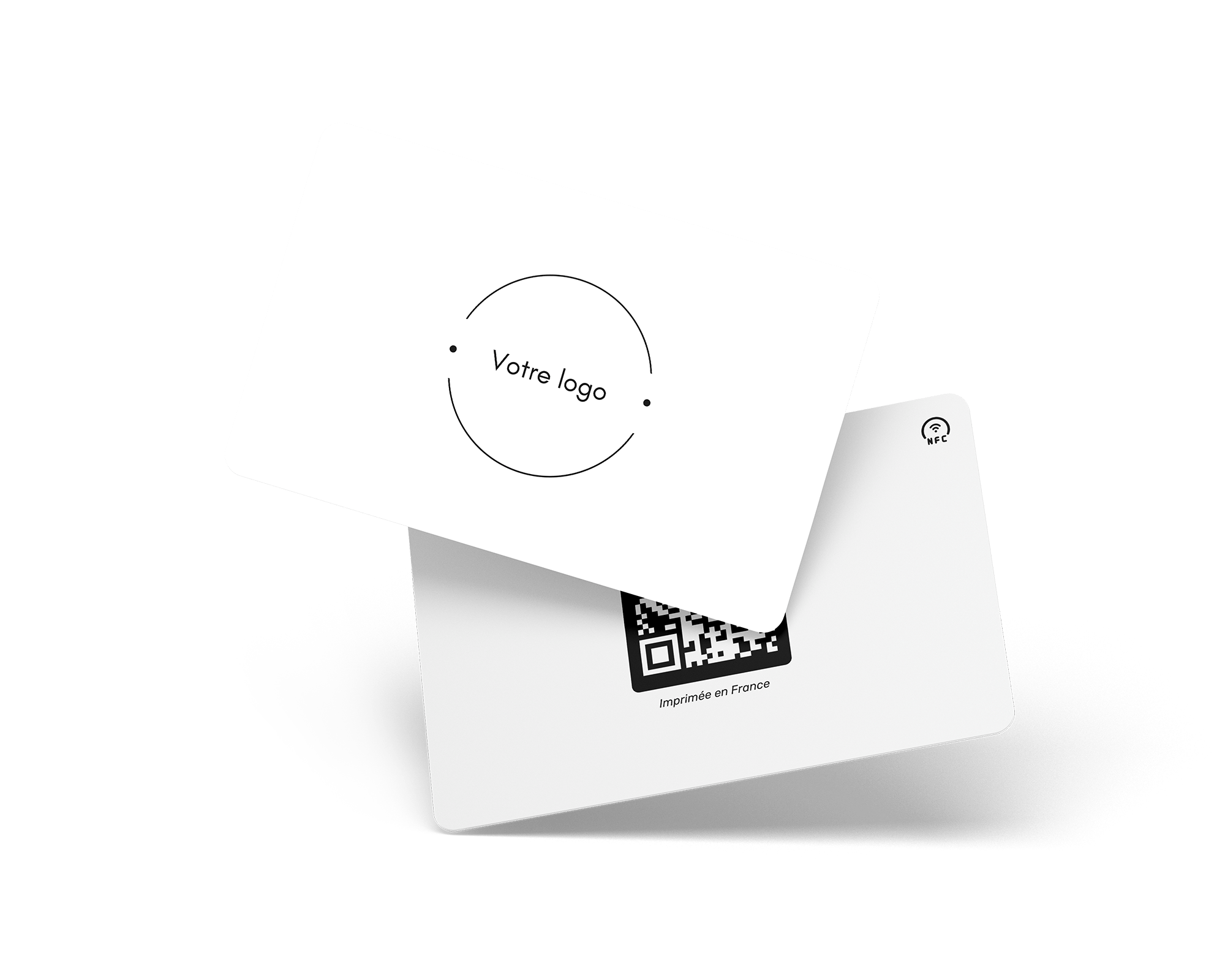 Mockup de carte de visite NFC blanche.