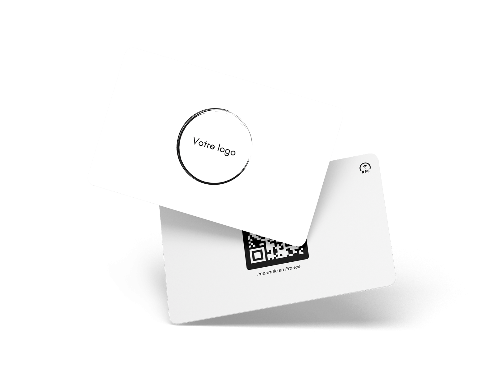 Mockup de carte de visite NFC blanche.