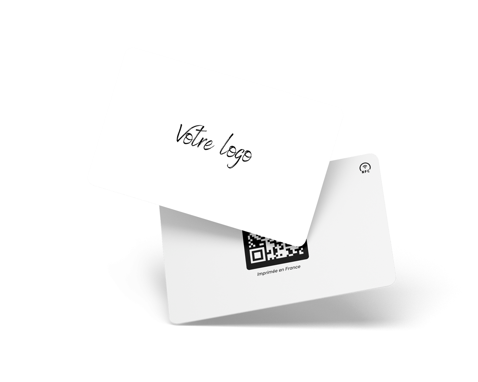 Mockup de carte de visite NFC blanche.