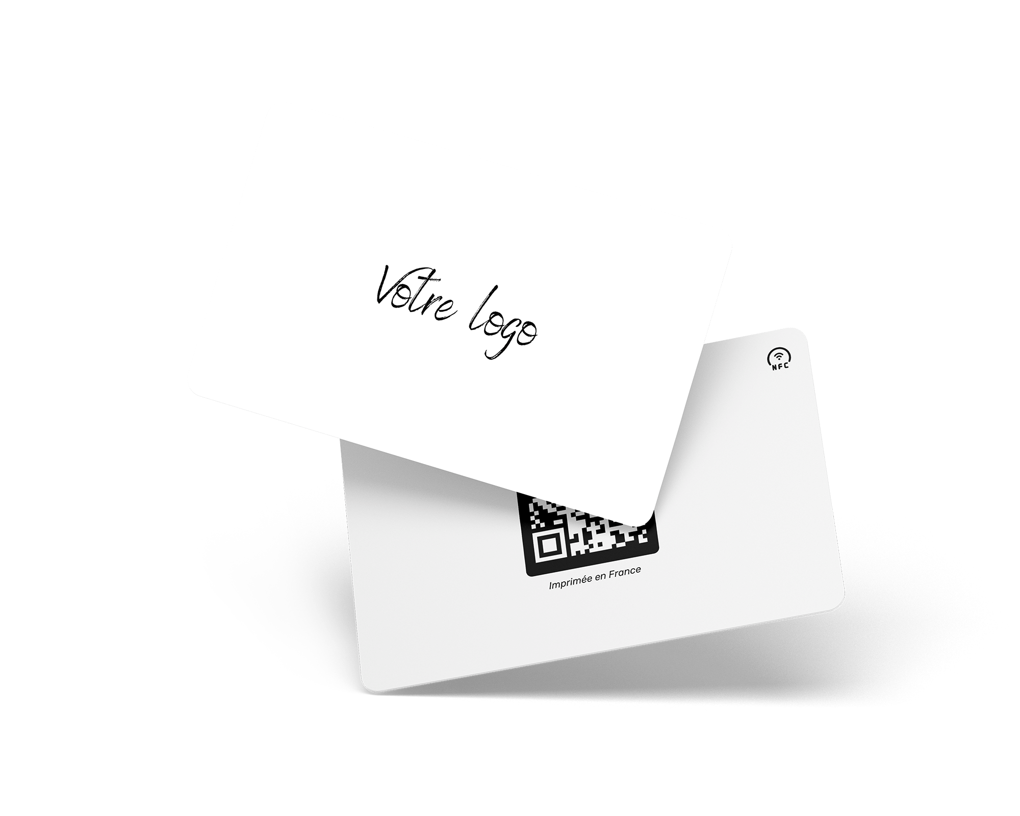Mockup de carte de visite NFC blanche.