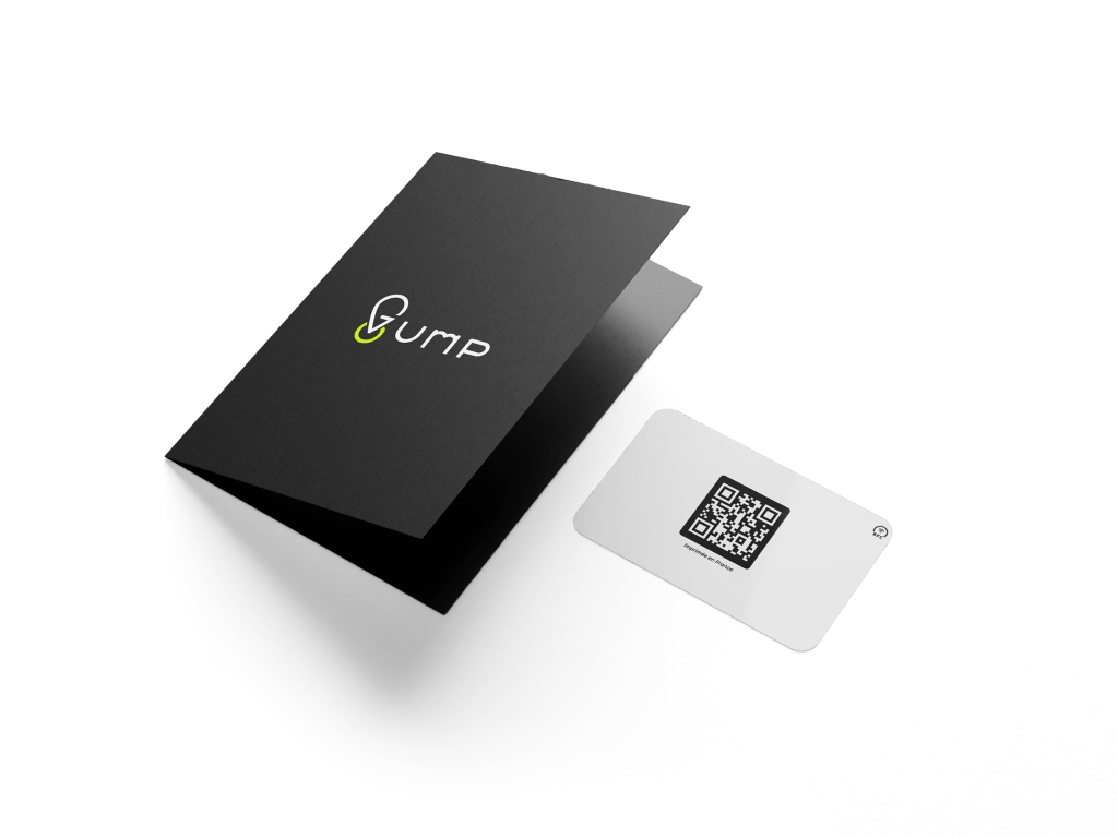 Mockup du packaging de la carte NFC blanche.