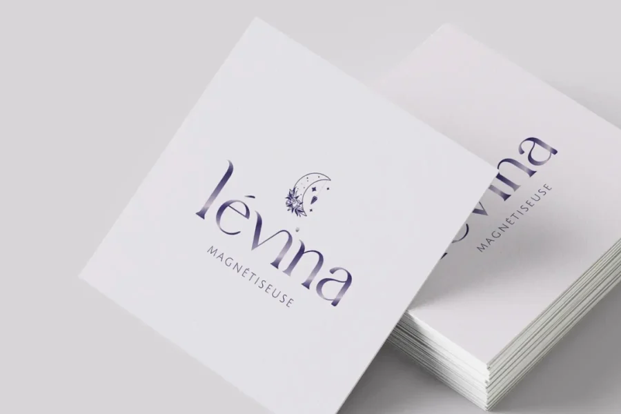 Mockup du logo pour Lévina magnétiseuse.