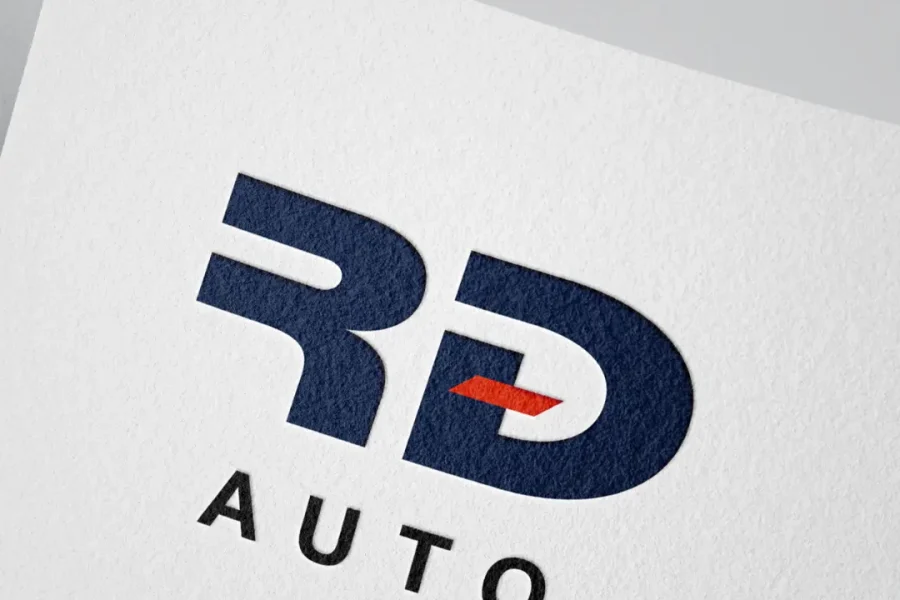 Mockup du logo pour RD Auto.